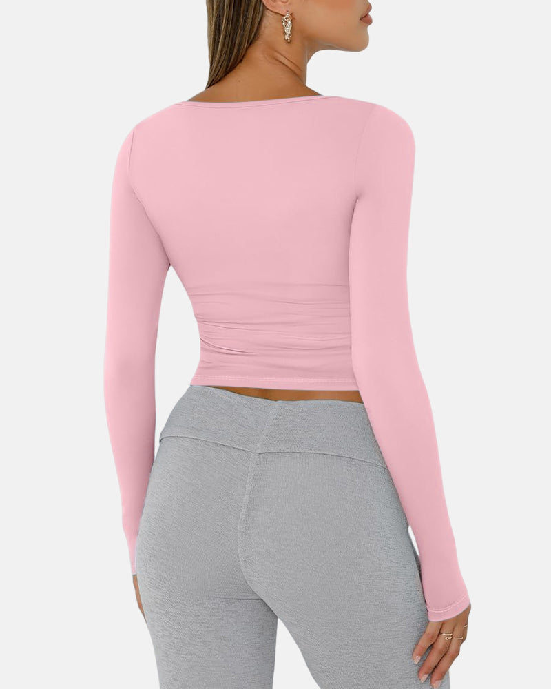 Slim-Fit Square Neck Top