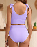 Women U-back High Waisted  Tummy Control Two Piece Bikini