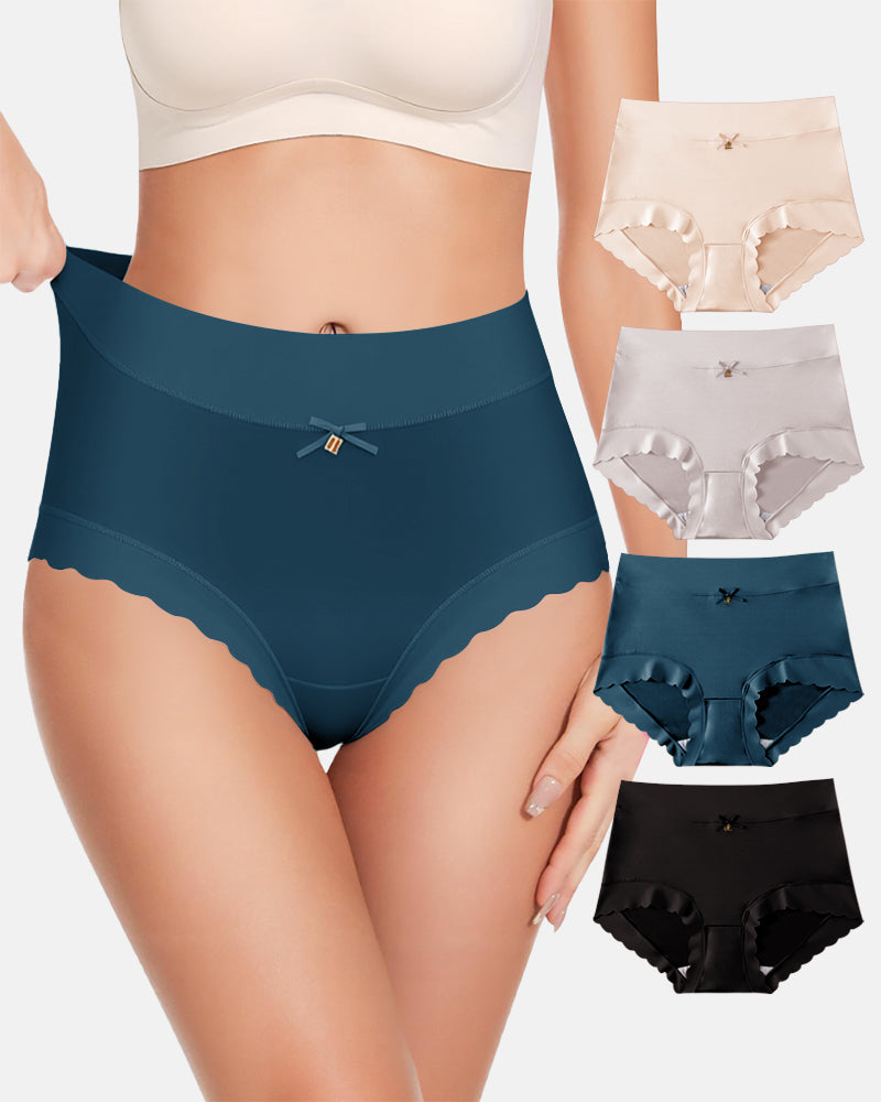 High-Waisted Luxe Ice Silk Briefs 4-Pack