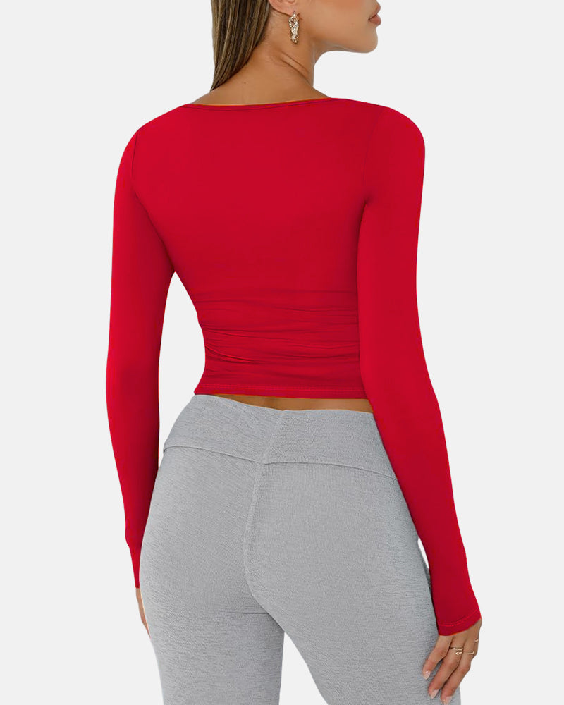 Slim-Fit Square Neck Top