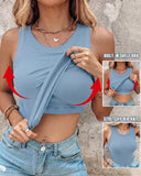 Camiseta de tirantes acanalada con sujetador y almohadillas incorporados