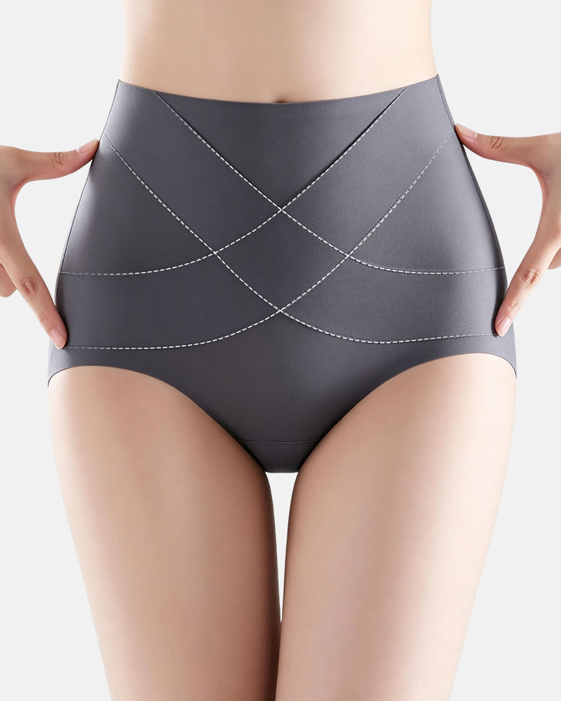 Braguitas de control de abdomen de cintura alta sin costuras de seda helada
