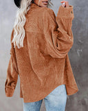 Oversized Boyfriend Corduroy Button Down Shirt