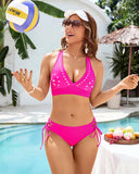 Petal Cutout V-Neck Two-Piece Bikini Set