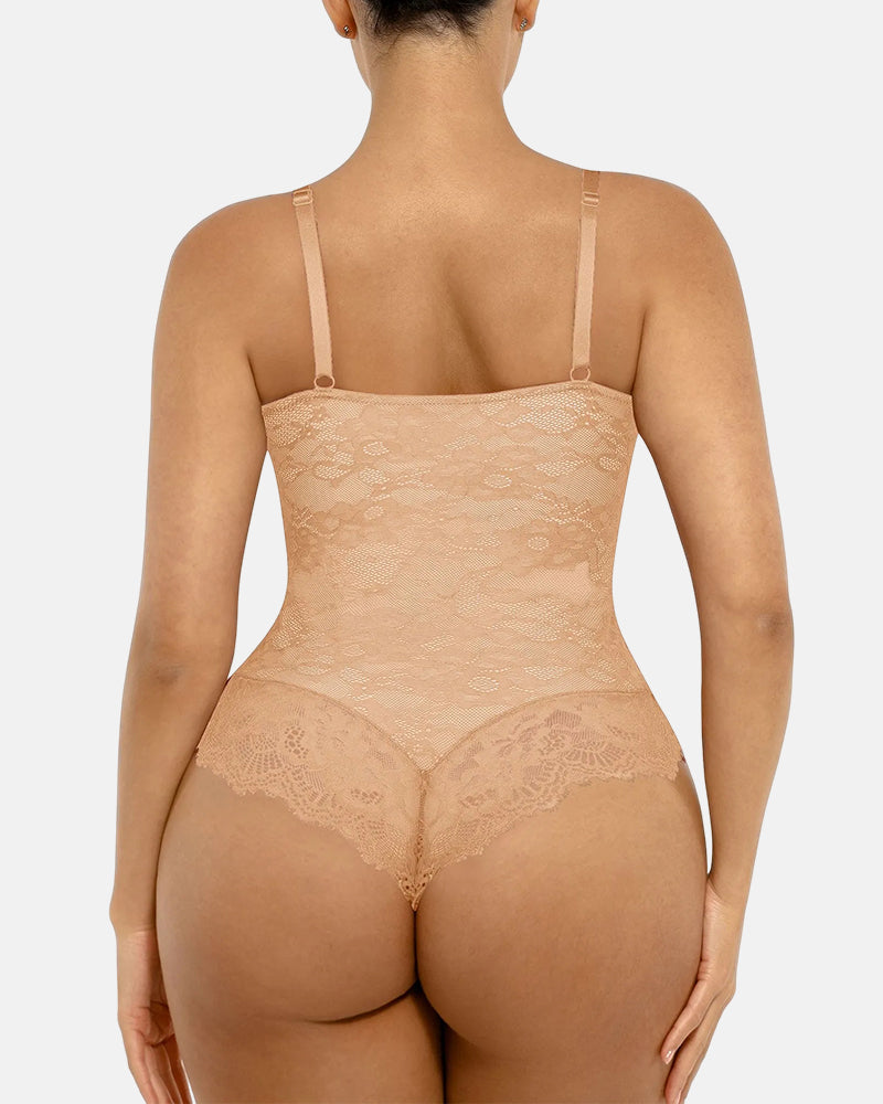 Lace Shapewear Thong Tummy Control Bodysuit