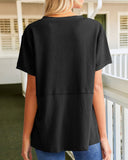 Summer Cozy Oversized Waffle Knit V-Neck Top