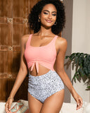 Cutout Tie Knot Tummy Control One Piece Swimsuit