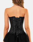 Lace Up Boned Overbust Corset Bustier