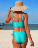 Petal Cutout V-Neck Two-Piece Bikini Set