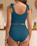 Women U-back High Waisted  Tummy Control Two Piece Bikini