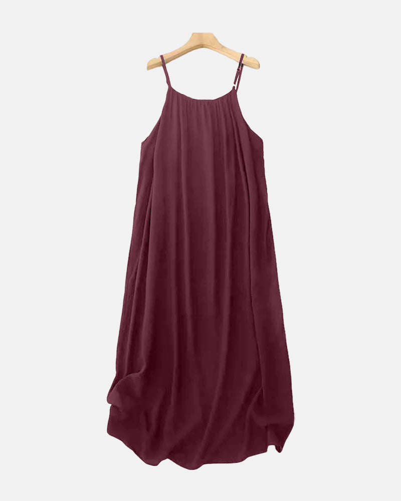 Women's Solid Color Backless Cami Dress