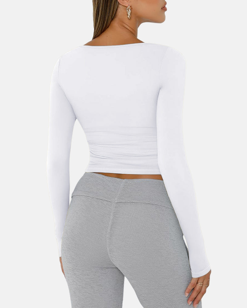 Slim-Fit Square Neck Top