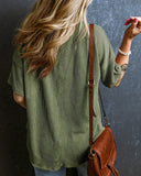 Textured V-Neck Dropped Shoulder Relaxed Tee