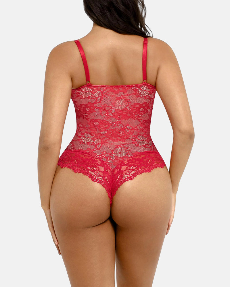 Lace Shapewear Thong Tummy Control Bodysuit