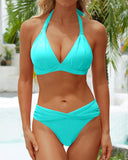 Vintage Push Up Halter Bikini Set