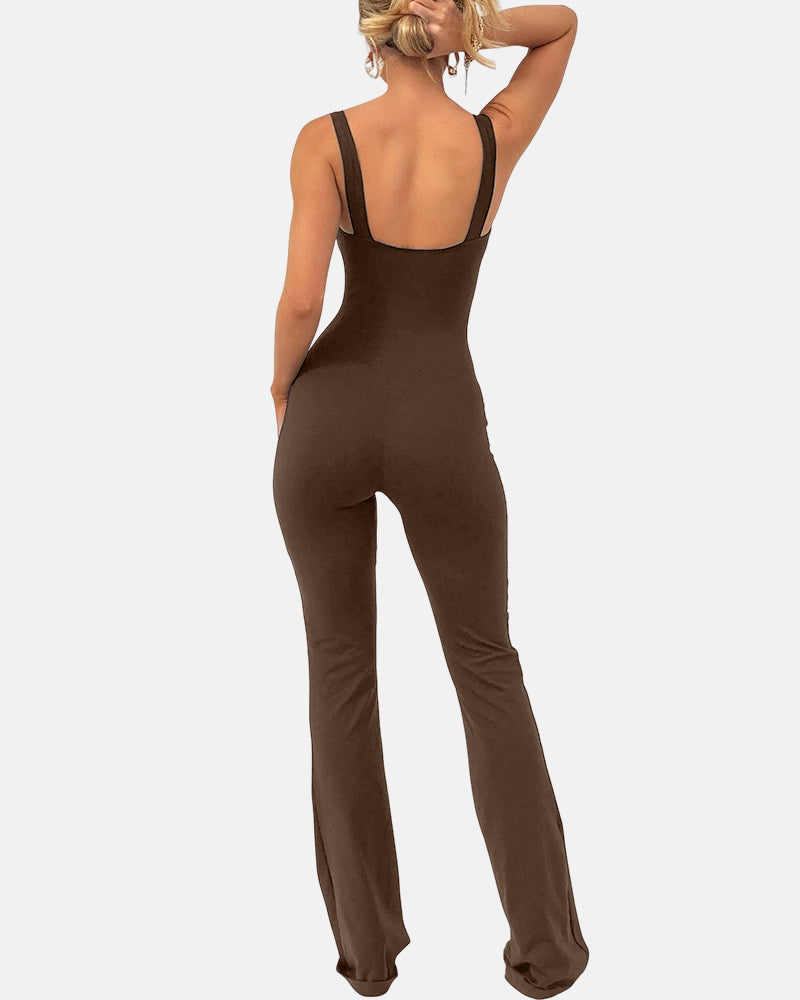 Women's Contrast Lace Knot Front Cami Jumpsuit