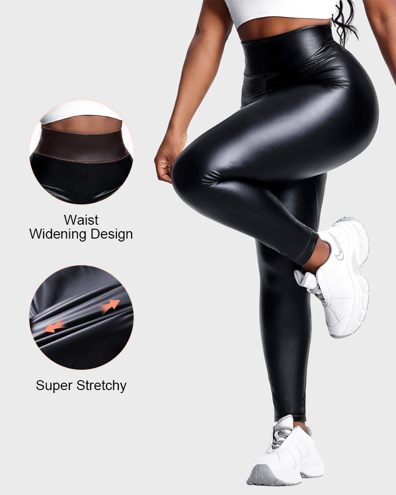 Ultra-Warm Fleece Lined Faux Leather Leggings for Women