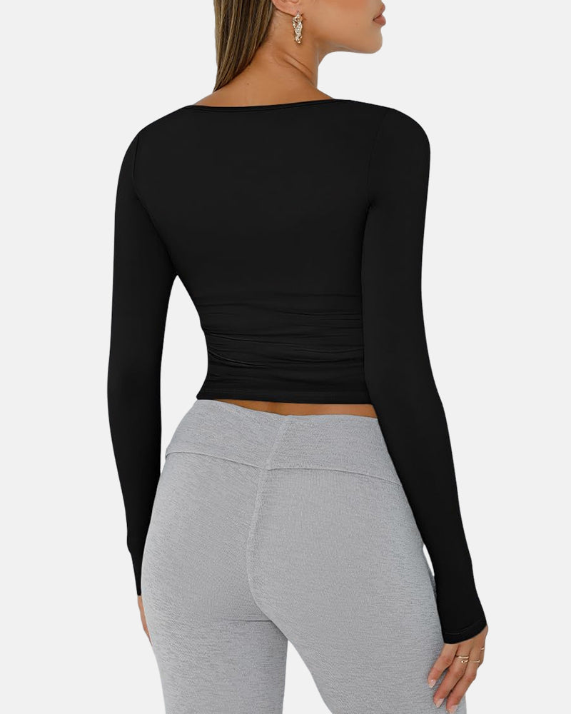 Slim-Fit Square Neck Top