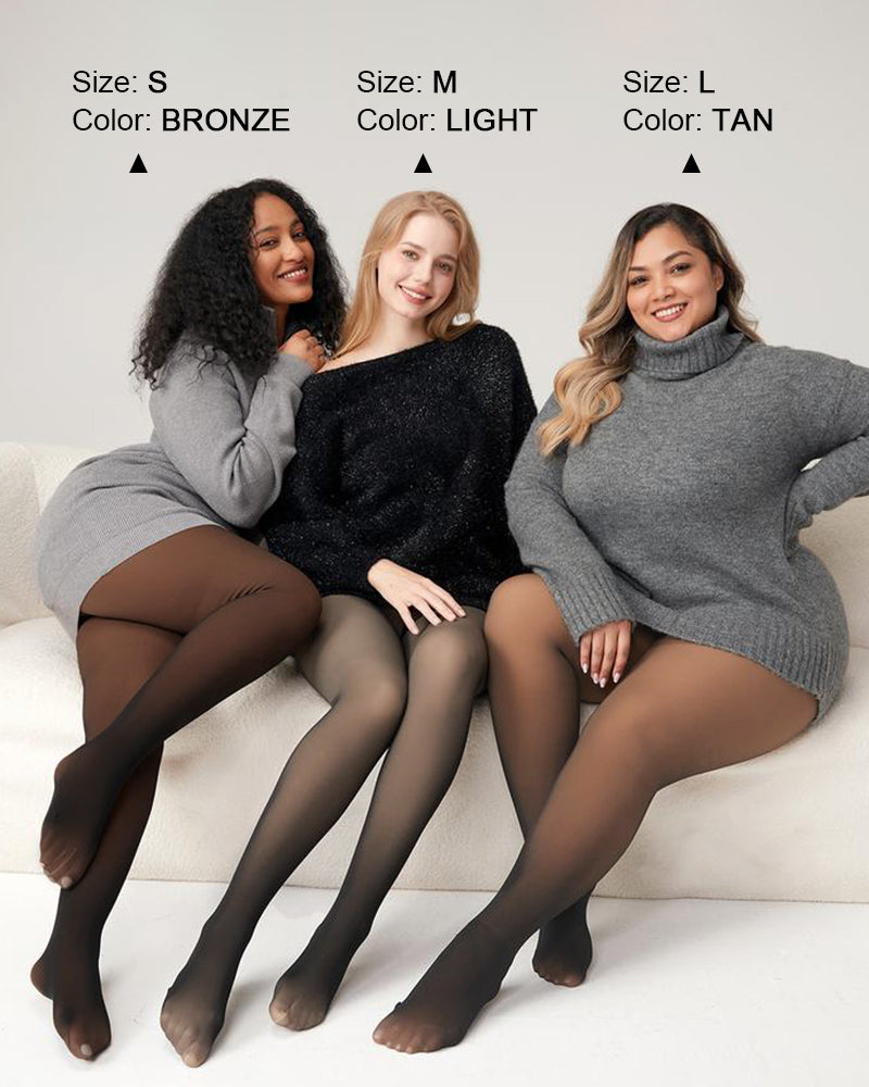 Warm Fleece Tights Slim Fit Tummy Control For Every Skin Tone
