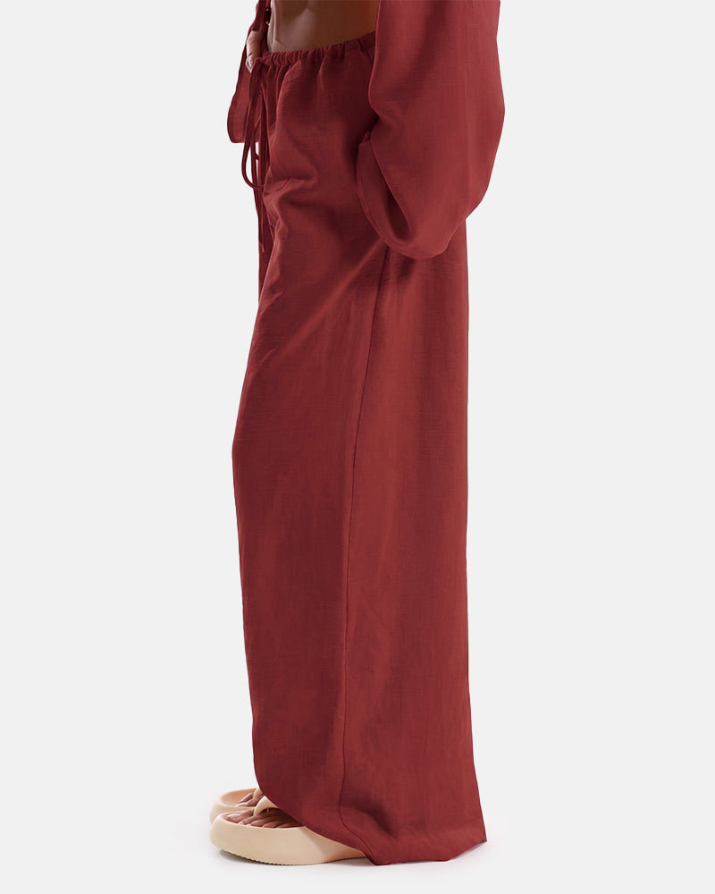 Women's Solid Pocket Pants Wide Leg