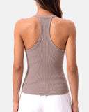 Camisetas sin mangas con tirantes finos, bordado troquelado y cuello redondo