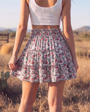 Women's Summer Flowy Ruffle Mini Skorts with Built-in Shorts & Pockets