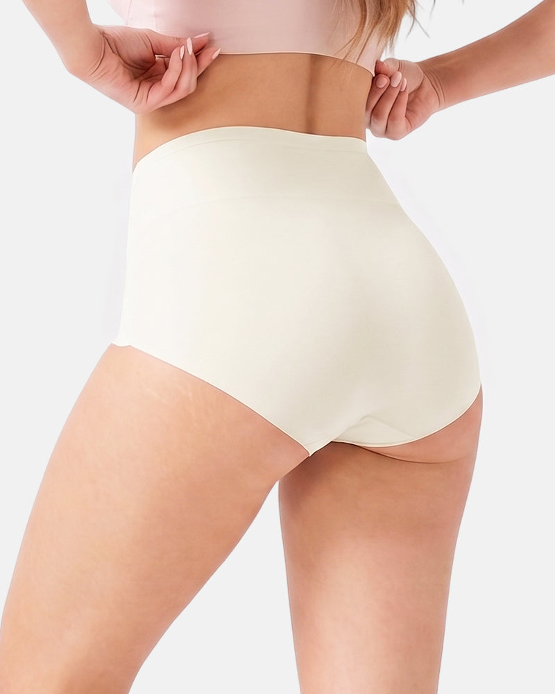 Braguitas de control de abdomen de cintura alta sin costuras de seda helada