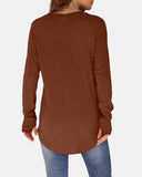 Women Long Sleeve Thumb Hole Crew Neck Tunic Top