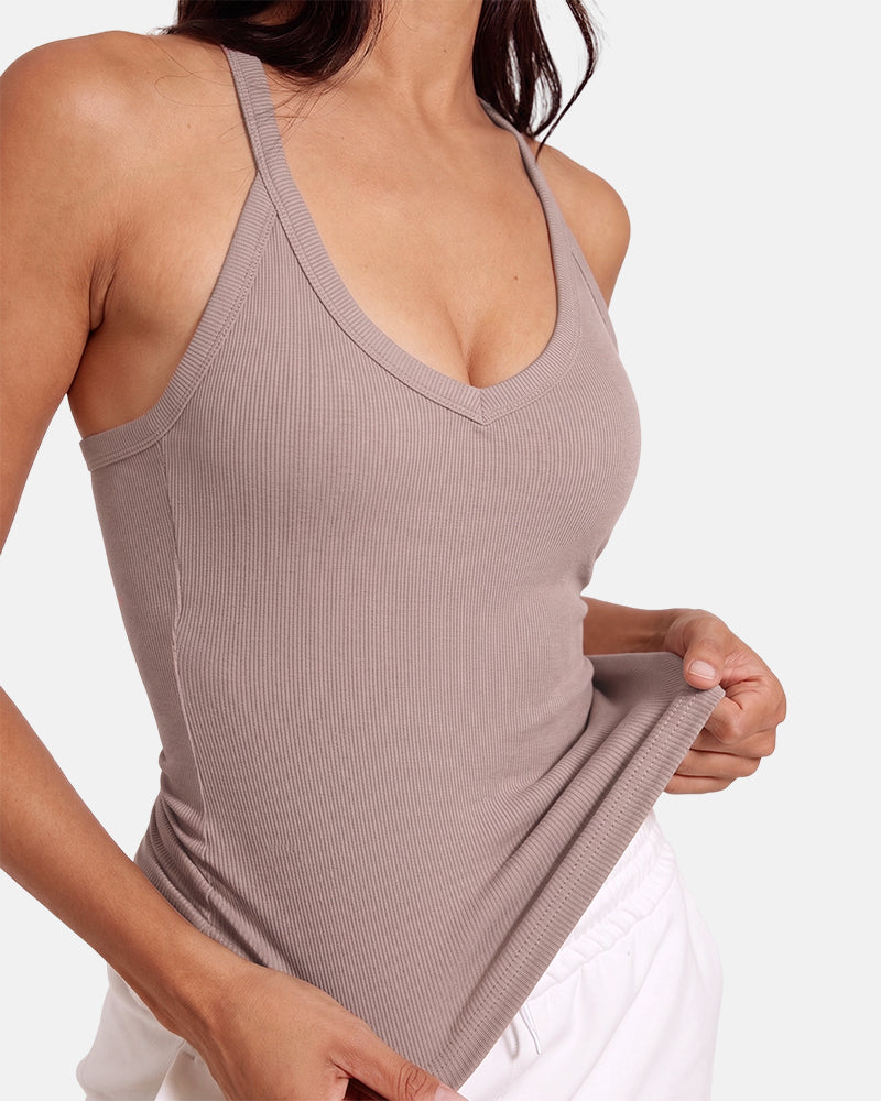 Camisetas sin mangas con tirantes finos, bordado troquelado y cuello redondo
