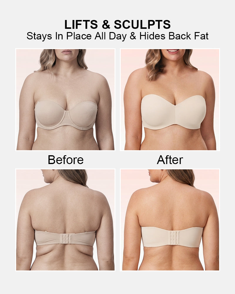 Full Support Non-Slip Strapless Minimizer Bra
