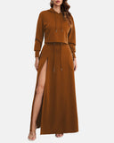 Women's 2-Piece Hoodie and Split Skirt Lounge Set