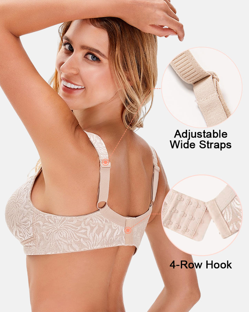 Women's Full Coverage Non Padded Wireless Bra Plus Size Minimizer Bras