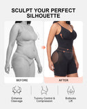 Seamless Zip-Up Bodysuit with Bonded Panel for Tummy Control