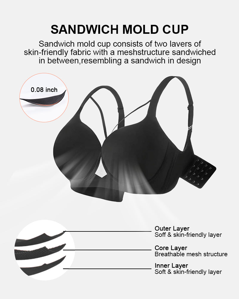 SculptLift™ Seamless Push-Up Deep V Bra