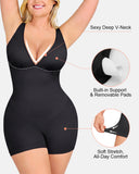 V Neck Sleeveless Short Tummy Control Jumpsuits