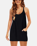 Women's Sleeveless Mini Dress with Built-in Shorts