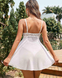 Womens Lace Babydoll Deep V Neck Open Back Sleepwear