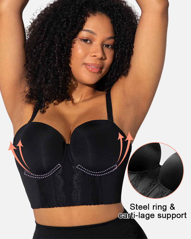 Non-Slip Strapless Longline Support Bra