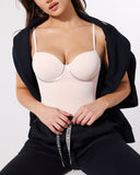 Sexy Back Lace-up Thong Seamless Corset Bodysuit