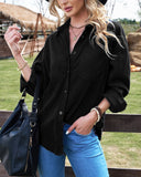 Oversized Boyfriend Corduroy Button Down Shirt