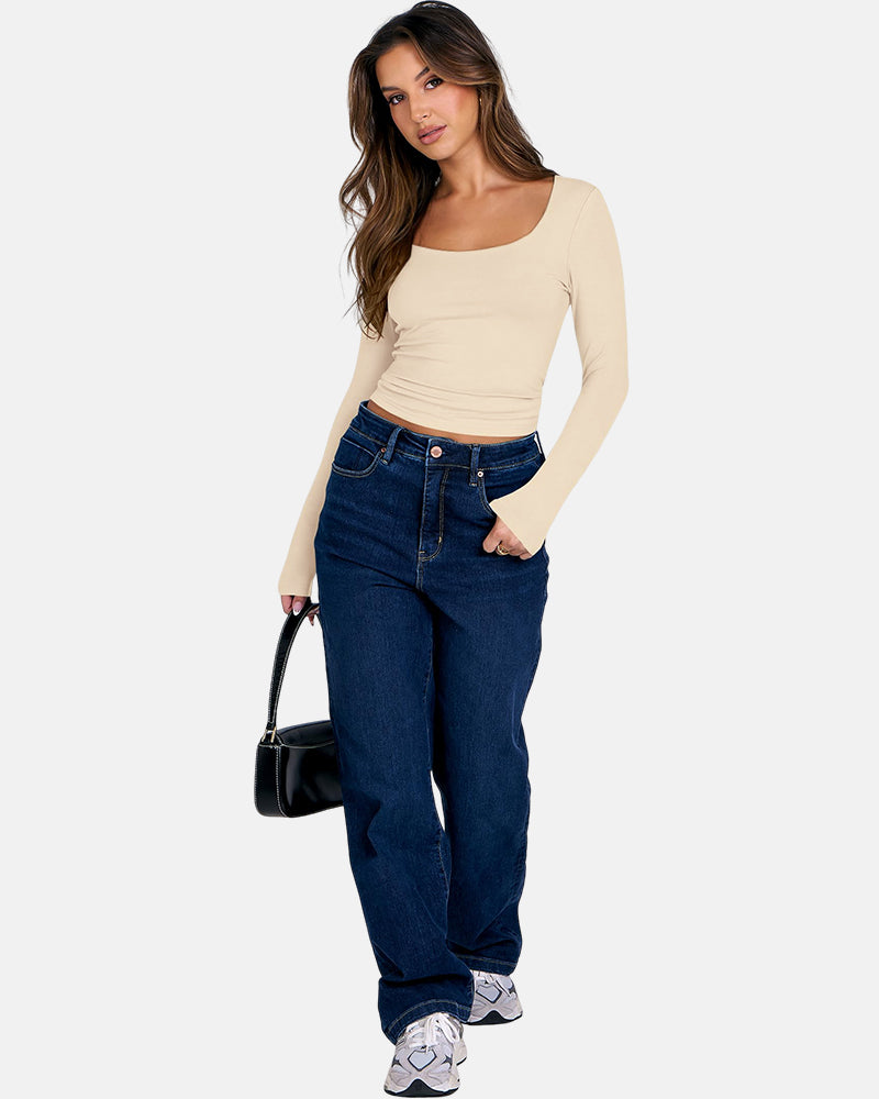 Slim-Fit Square Neck Top