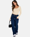 Slim-Fit Square Neck Top