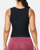 Camiseta sin mangas de sauna ajustable para mujer con retención de calor y control de abdomen