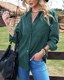 Oversized Boyfriend Corduroy Button Down Shirt