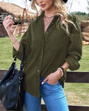 Oversized Boyfriend Corduroy Button Down Shirt