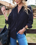 Oversized Boyfriend Corduroy Button Down Shirt