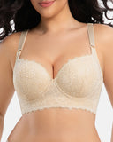 Lace Full Back Support Bra Shape Plus Size Adjustable Straps