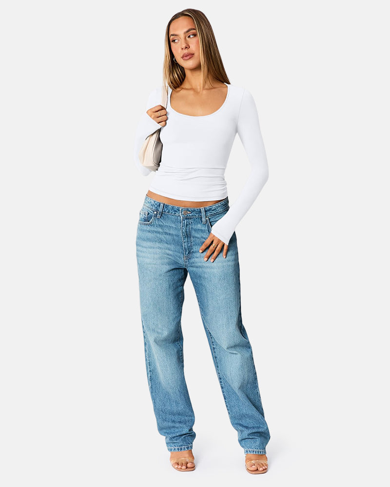 Slim-Fit Square Neck Top