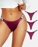 Womens Sexy Rhinestone Thongs 3-Pack