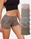 Leopard Seamless Mid-Rise Ice Silk Boyshorts 6-Pack